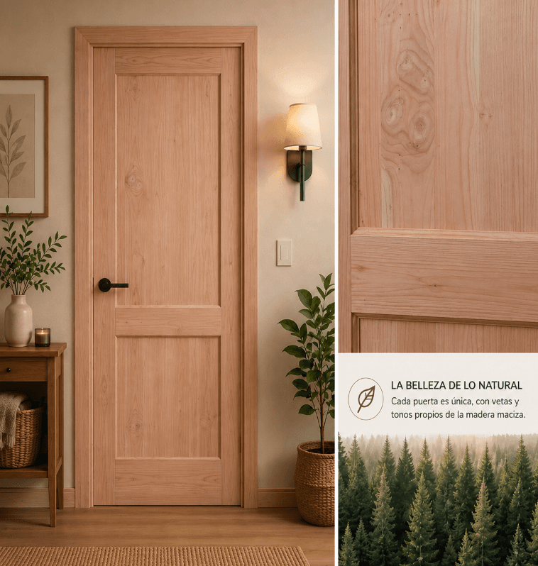 Puerta Coz Coz en madera natural