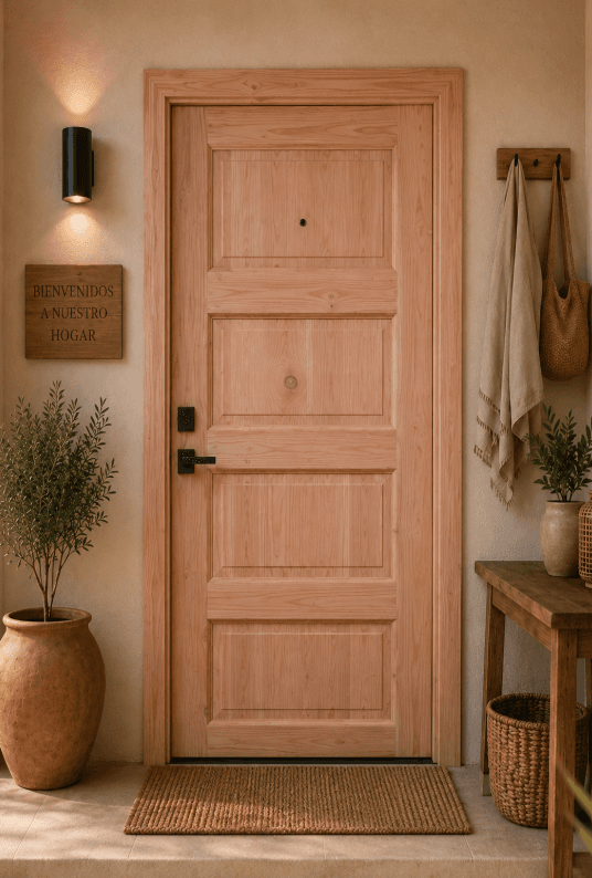 Puerta Lanco en madera natural