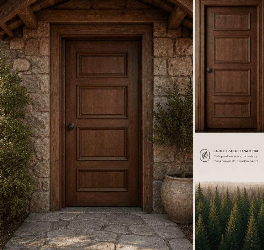Puerta Tolten en madera natural