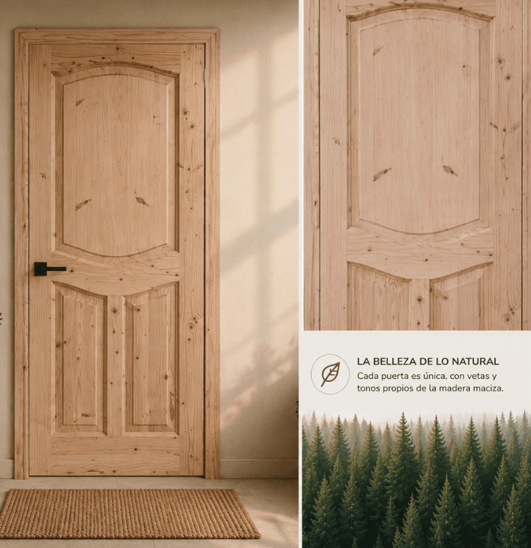 Puerta Palguin en madera natural