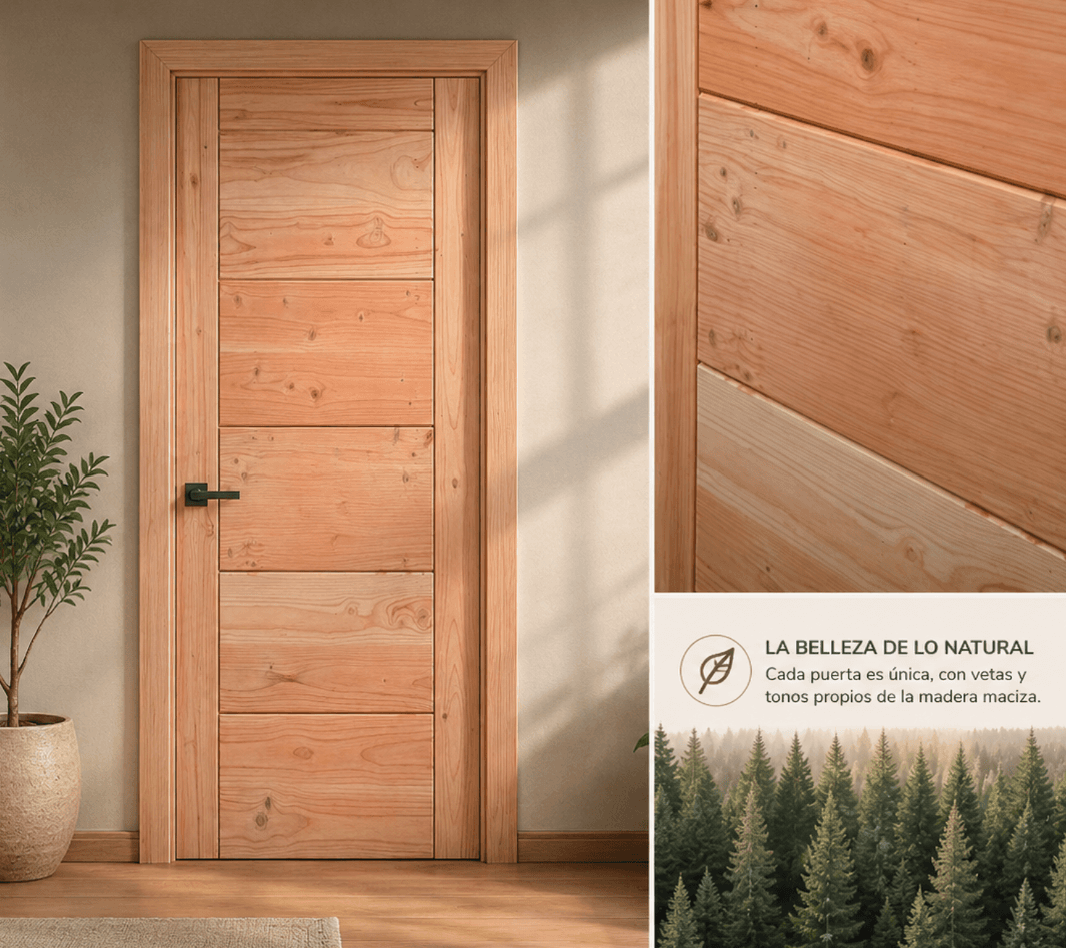Puerta Anacomoe en madera natural